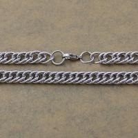 Rostfritt stål kedja halsband, ROSTFRITT STÅL, Rope Chain, ursprungliga färgen, 13x9x1.50mm, Längd Ca 24 inch, 10Strands/Lot, Säljs av Lot
