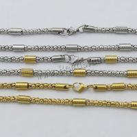 Stainless Steel Chain Necklace, plated, lantern chain, more colors for choice, 8.5x5mm, 4mm, Length:Approx 21.5 , 10Strands/Lot, Sold By Lot