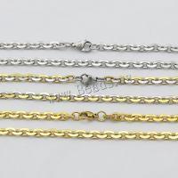Stainless Steel Chain Necklace, plated, oval chain, more colors for choice, 5.50x4x1mm, Length:Approx 19.5 Inch, 10Strands/Lot, Sold By Lot
