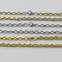 Stainless Steel Chain Necklace, plated, more colors for choice, 6x4.50x2mm, Length:Approx 21.5 Inch, 10Strands/Lot, Sold By Lot