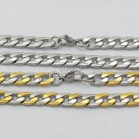 Stainless Steel Chain Necklace, plated, twist oval chain, more colors for choice, 13x8x2.50mm, Length:Approx 24 Inch, 10Strands/Lot, Sold By Lot