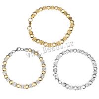 Stainless Steel Jewelry Bracelet, plated, more colors for choice, 11x7x1.5mm, 5x7x2mm, Length:Approx 8.5 Inch, 10Strands/Lot, Sold By Lot