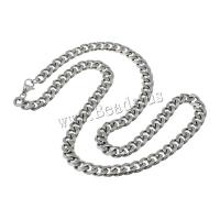 Stainless Steel Chain halskæde, forgyldt, bremse kæde, 9x12x2.50mm, Længde Ca. 23 inch, 10Strands/Lot, Solgt af Lot