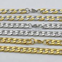 Stainless Steel Chain Necklace, plated, twist oval chain, more colors for choice, 13x8.50x2mm, Length:Approx 24 Inch, 10Strands/Lot, Sold By Lot