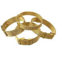 Stainless Steel Jewelry Bracelet gold color plated Adjustable Length Approx 8.5 Inch Sold By Lot