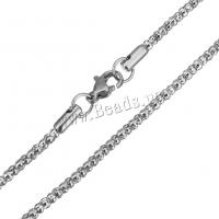 Stainless Steel Chain halskæde, oprindelige farve, 2.50mm, Længde Ca. 19.5 inch, 5Strands/Lot, Solgt af Lot