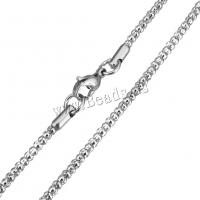 Stainless Steel Chain Necklace, original color, 2.50mm, Length:Approx 17 Inch, 5Strands/Lot, Sold By Lot