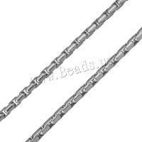 Stainless Steel Chain halskæde, Unisex & boks kæde, oprindelige farve, 4mm, Solgt Per Ca. 23.5 inch Strand