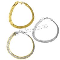Stainless Steel Jewelry Bracelet, plated, Unisex & curb chain, more colors for choice, 7mm, Sold Per Approx 9 Inch Strand