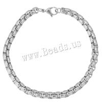 Jewelry Cruach dhosmálta Bracelet, unisex & slabhra bosca, dath bunaidh, 5x2.50mm, Díolta Per Thart 8 Inse Snáithe