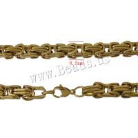 Stainless Steel Chain halskæde, forgyldt, Unisex, flere farver til valg, 8.50mm, Solgt Per Ca. 23 inch Strand