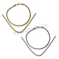 Fashion Stainless Steel Jewelry Sets plated curb chain 3.5mm 3.5mm Sold By Set
