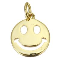 Brass Jewelry Pendants, Smiling Face, plated, fashion jewelry & for woman, gold, nickel, lead & cadmium free, 12x14x1.50mm, 10PCs/Lot, Sold By Lot