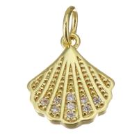 Cubic Zirconia Micro Pave Brass Pendant, plated, fashion jewelry & micro pave cubic zirconia & for woman, gold, nickel, lead & cadmium free, 11x12.50x2mm, Hole:Approx 3.5mm, 10PCs/Lot, Sold By Lot