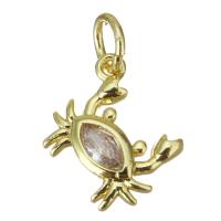 Cubic Zirconia Micro Pave Brass Pendant Crab plated fashion jewelry & micro pave cubic zirconia & for woman gold nickel lead & cadmium free Sold By Lot