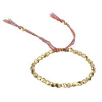 Brass Bracelet & Bangle, with Cotton Thread, plated, fashion jewelry & Unisex & different styles for choice, more colors for choice, nickel, lead & cadmium free, 14-28cm, Sold By Strand
