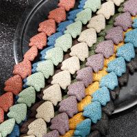 Natural Lava Beads Fish DIY mixed colors 24mm Sold By Strand