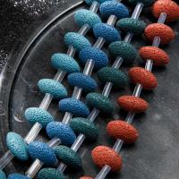 Natuurlijke Lava kralen, Abacus, DIY, gemengde kleuren, 21mm, Verkocht door Strand
