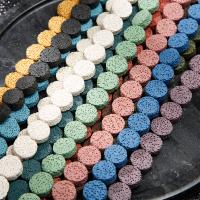 Perles de lave naturelle, lave volcanique, Rond, DIY, couleurs mélangées, 15mm, Vendu par brin