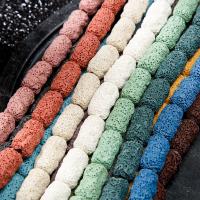 Koraliki naturalna lawa, Kolumna, DIY, mieszane kolory, 21mm, sprzedane przez Strand