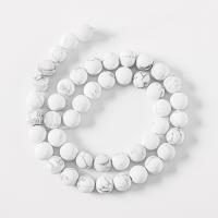 Magnesit Perle, rund, poliert, DIY & verschiedene Größen vorhanden, weiß, verkauft von Strang