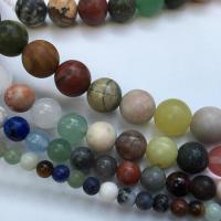 Mixed Gemstone Beads, Natural Stone, Round, polished, DIY & different size for choice, more colors for choice, Sold By Strand