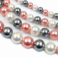 Natural Colored Shell Beads, Shell Pearl, Round, polished, DIY & different size for choice, Sold By Strand