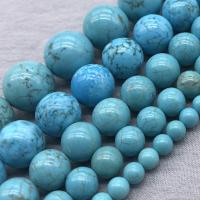 Türkis Perlen, Natürliche Türkis, rund, poliert, DIY & verschiedene Größen vorhanden, blau, verkauft von Strang