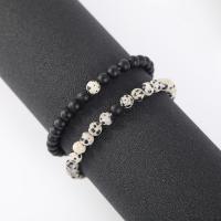Gemstone Bracelets Lava with turquoise fashion jewelry & Unisex 180mm Sold By Set