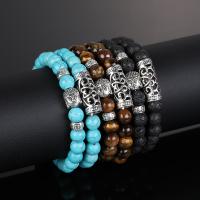 Gemstone Bracelets, Natural Stone, fashion jewelry & Unisex, more colors for choice, 180mm, Sold Per Approx 7.1 Inch Strand