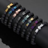 Gemstone Bracelets Lava with Zinc Alloy fashion jewelry & Unisex 180mm Sold Per Approx 7.1 Inch Strand