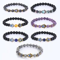 Gemstone Bracelets, Labradorite, with Natural Stone & Tibetan Style, fashion jewelry & Unisex, more colors for choice, 190mm, Sold Per Approx 7.5 Inch Strand