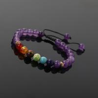 Gemstone Bracelets, Natural Stone, fashion jewelry & Unisex, more colors for choice, 190x8mm, Sold Per Approx 7.5 Inch Strand