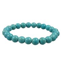 Gemstone Bracelets, turquoise, fashion jewelry & elastic, more colors for choice, 190x8mm, Sold Per Approx 7.5 Inch Strand