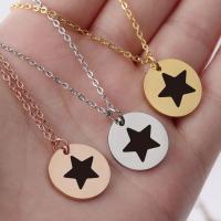 Stainless Steel Jewelry Necklace 316 Stainless Steel Round plated other effects & with star pattern Sold By PC