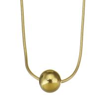 Edelstahl Schmuck Halskette, plattiert, Modeschmuck & für Frau, Goldfarbe, 10mm,1mm, verkauft per 15 ZollInch, 2 ZollInch Strang