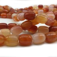 Natural Red Agate Beads, Drum, polished, DIY & different size for choice, Sold By Strand