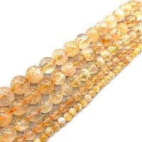 Natural Citrine Beads, Round, polished, DIY & different size for choice, yellow, Sold By Strand