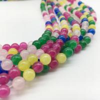 Natural Chalcedony Bead Round polished DIY multi-colored Sold By Strand