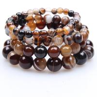 Agate Jewelry Bracelet, Coffee Agate, Round, polished, different size for choice & for woman, Sold By Strand