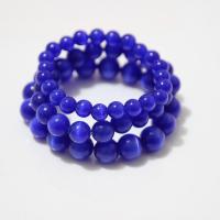 Cats Eye Bracelets, Round, polished, different size for choice & for woman, blue, Sold By Strand
