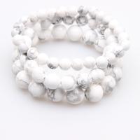 Gemstone Bracelets Howlite Round polished & for woman white Sold By Strand