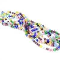 Cats Eye Jewelry Beads Round polished DIY multi-colored 1mm Sold By Strand