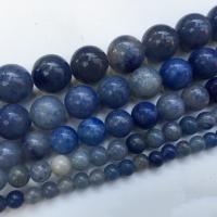 Aventurin Perlen, Blauer Aventurin, rund, poliert, DIY & verschiedene Größen vorhanden, keine, verkauft von Strang