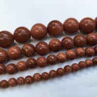 Natural Goldstone Beads, Round, polished, DIY & different size for choice, more colors for choice, Sold By Strand