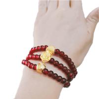 Natural Garnet Bracelet, with Tibetan Style, fashion jewelry & different styles for choice & for woman, more colors for choice, 175x6mm, Sold Per Approx 6.9 Inch Strand