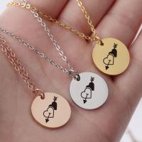 Stainless Steel Jewelry Necklace 316 Stainless Steel Round plated with heart pattern Sold By PC
