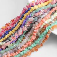 Gemstone Chips, Natural Stone, polished, more colors for choice, 5mm, 200PCs/Strand, Sold By Strand