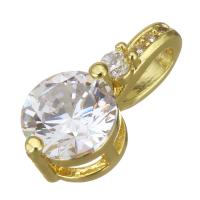 Cubic Zirconia Micro Pave Brass Pendant, plated, fashion jewelry & DIY & with cubic zirconia, nickel, lead & cadmium free, 8x18x7mm, Hole:Approx 3x5mm, 10PCs/Lot, Sold By Lot