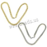 Stainless Steel Chain halskæde, forgyldt, Unisex & oval kæde, flere farver til valg, 15x8.50x2mm, Længde Ca. 24 inch, 10Strands/Lot, Solgt af Lot